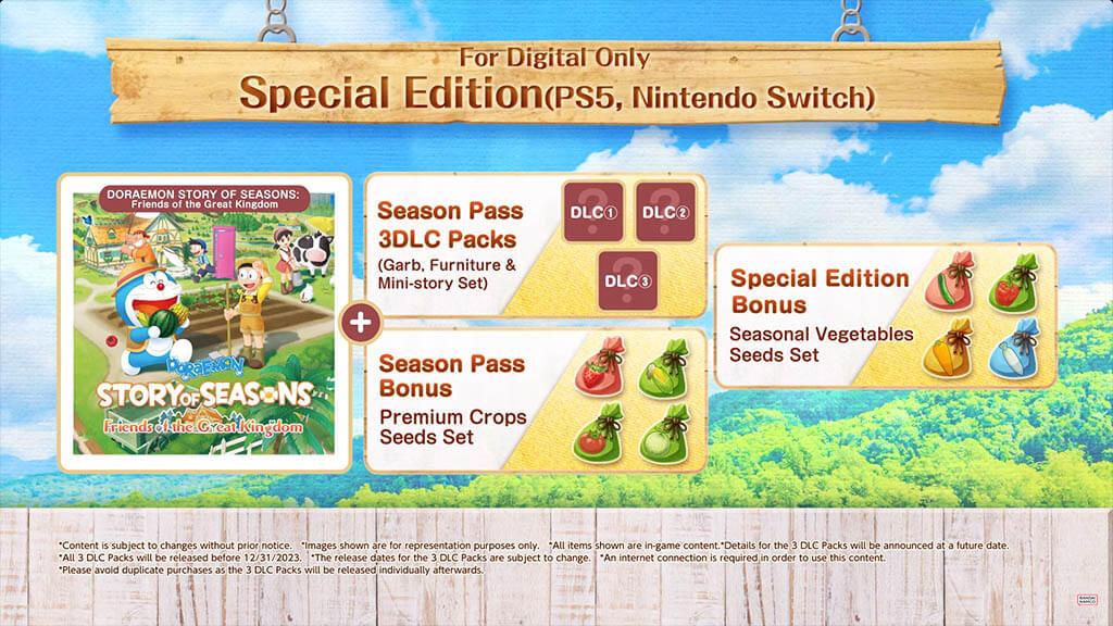 doraemon story of seasons content special edition